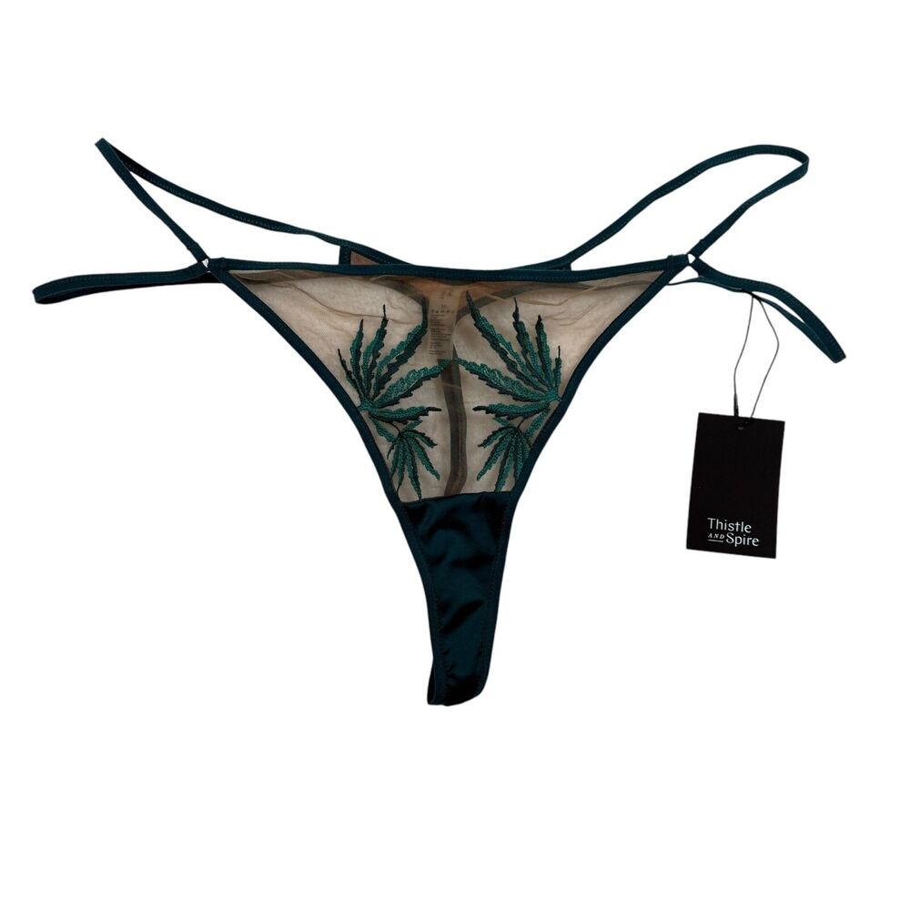 Thistle and Spire Panties Plus Size 3X Brooklyn Haze Thong Green Festival Sexy